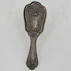 Antique Silver Vanity Set Hand Mirror   Brush Floral Engraved Art Nouveau 