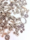 Assortment Of Silver Metal Beads And Findings