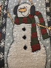Vintage Tapestry Let It Snow Pillow Christmas Tree Snowman 2 Sided Snowman