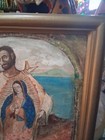     Vintage Mexican Retablo On Board Very Nice     