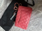 Chanel Caviar Classic Mini Flap Pink Quilted Leather Crossbody Bag Gold Hw
