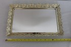 Vtg Vanity Mirror Tray Gold Filigree Ormolu Floral Rectangular Dresser Perfume