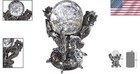 Gothic Dragons Of Corfu Castle Silver Globe Figurine - Perfect Fantasy Gift