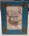 Photo Frame 4 By 6 In Teal Roses Rhinestones Versatile Original Box Packaging