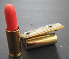 Vintage Fancy Lipstick Holder With Lipstick Tube mirror Rhinestones