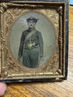 Civil War Union 6th Plate Tintype Armed Artillery Sword Watch Buckle Great Color