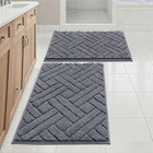Bathroom Rug Set 2 Pcs  Soft Plush Non Slip Absorbent Bath Mats For Shower Floor