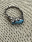 Vintage Navajo Sterling Silver Turquoise Nugget Ring Native American Size 11 25