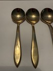 Vintage Dirigold Dirilyte Goldware Soup Spoons Lot Of 5