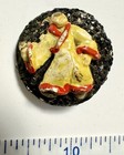 Large Vintage Hand Painted Asian Samurai Clay Ceramic Button 1 
