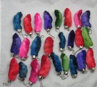Wholesale Lot Of 25 Multicolored Lucky Rabbit Foot  Rabbits Feet Keychains  Rf 3