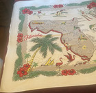Vintage Florida Map Tablecloth 1950s  48  X 52 