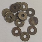 Lot Of 100 circulated Vintage  good For  Trade  Tokens With Center Hole  Mixed