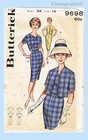 Butterick 9698  1960s Marvelous Misses Day Dress Size 34b Vintage Sewing Pattern