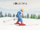 Barclay - Vintage Lead Figure   B190 Man Downhill Skier  rare  Blue Ski Suit     