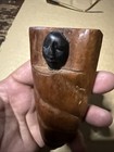 Vtg Hand Carved Wood African Tribal Figure Possibly In Bed Wrapped In Blanket