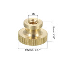 Knurled Thumb Nuts  6pcs M4 X D12mm X H8mm Brass High Head Through Hole With Col