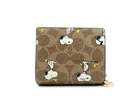 Coach X Peanuts Snap Wallet In Signature Canvas With Snoopy Print Cbn32 With Box