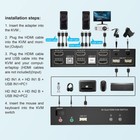 Hdmi Kvm Switch Dual Monitor 4k 60hz Usb Kvm Switcher 2 Port For 2 Computers 