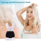 Sani White Ultrasonic Toothbrush Sparkle Glow U Shaped Teeth Whitening 360 Brite