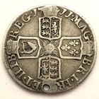 1711 Great Britain Silver 6 Pence Sixpence Queen Anne  Holed