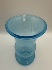 Vintage Art Glass Vase Blue And White Swirl  Threaded