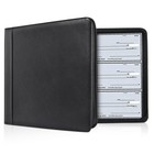 Business Check 7 Ring Checkbook Binder  Pu Leather Portfolio    black 