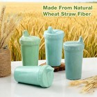 4 Pack Wheat Straw Toddler Sippy Cups Spill Proof Reusable Training Drinking