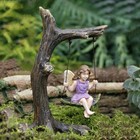 Fairy Girl Tree Swing Mini Figurine Garden Accessory Dollhouse Decor Ornament
