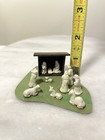 Vintage Ooak Artisan Made Dollhouse Miniature Christmas Manger Nativity Scene