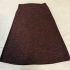 Loft Womens S Burgundy Solid Knit A-line Knee Length Stretch Pull On Skirt