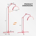 Half Moon Light Lash Lamp  Shadowless Led Floor Lamp With Adjustable Height Pink