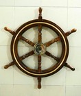 24  Brass Nautical Marine Wooden Steering Hanging Ship Wheel Maritime Wall D  cor