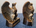 Vtg     Mcm     Pm Craftsman     Solid Brass     Bald Eagle 1776 Bookends     Exc Cond 