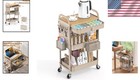 Stylish Rolling Utility Cart With 2 Drawers   Pegboards For Organizing Anywhere