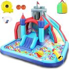 12in1 Giant Inflatable Water Slide Bounce House W long Slide For Kids Backyard   