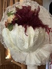 Elsie Massey Vintage Bonnet Lace Feathers