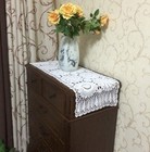 100  Cotton Crochet Lace Table Runner Set - Ecru Dresser Scarf Doilies 11 x23