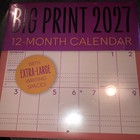2027 Large Print Wall Monthly Calander - Xl Writing Space 12x24 Surprise Colors