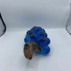 Vintage Mid Century Modern Lucite Blue Grape Cluster On Driftwood