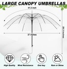 Clear Umbrella J Hook Handle Large Windproof Automatic Open Rain Umbrella 37 