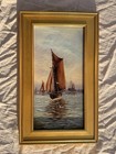Antique British Sails Early 20th Century English Seascape W  Boats Oil Painting