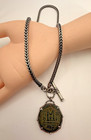 Ancient Byzantine Copper Coin Pendant  Heavy Sterling Wheat Toggle Chain Two Oz