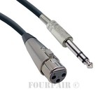 2 Pack - 15ft Xlr 3-pin Female To 1 4  Stereo Trs Shielded Microphone Mic Cable