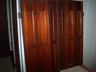 2 Sets Solid Wood Louver Shutters Window Indoor Privacy Blinds 16x36  Weathered