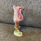 Vintage Japan Pink Flamingo Wings Up Tropical Ceramic Figurine 6 3 4    Read