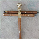 Nautical Style Brass Designer Handle Antique Wooden Walking Stick-solid Cane New