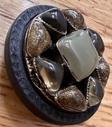 Chanel 100  Authentic Vintage Cabochon wood Cc Logo Button pendant New rare
