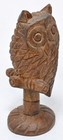 Vintage Wooden Owl Figurine Original Old Very Fine Hand Carved