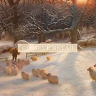Antique Winter Pastoral Landscape Painting Giclee Print On Fine Art Paper
